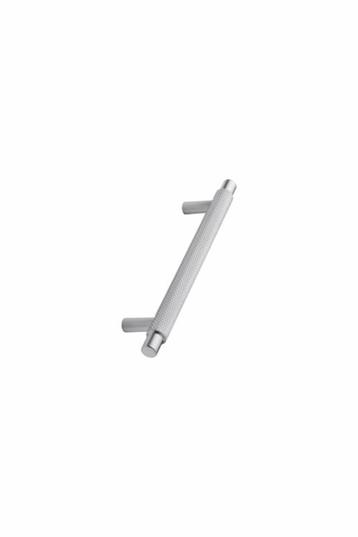Furnipart - Manor - greb i Zink Inox look CC128mm L182mm B14mm H36mm Ø14