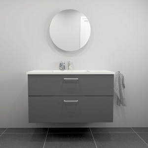 Kitchn Badsæt B:102 cm hvid marmorvask<br>Vælg mellem flere fronter