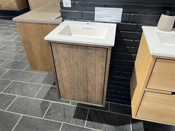 Udstillingsmodel - Just Wood 40 cm mørkolieret Slim badmøbel med solid surface colombo vask