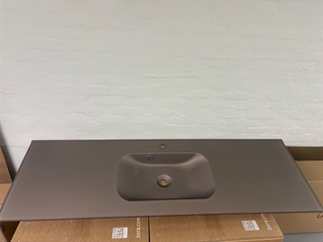 Marmorline Glasbordplade 12 mm - bronze - Nice vaskekumme - 1495x480 mm