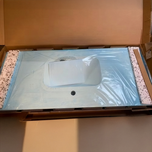 Marmorline Nice Vaskebordplade 122x51cm - Arctic white