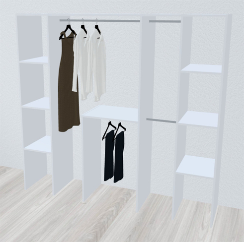 Celebert Inventar fra bredde 220 til 240 cm passer til 3 skydedøre