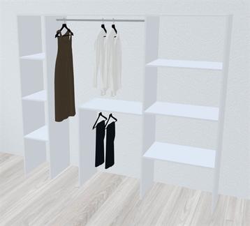 Kitchn Inventar fra bredde 240 til 260 cm passer til 3 skydedøre