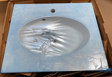 Hvid marmor badbordplade - Monaco vaskeudformning - Dybde 48 cm