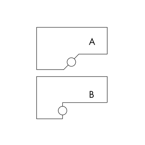 Skæv forkant udskæring/udskæring til forkant. 