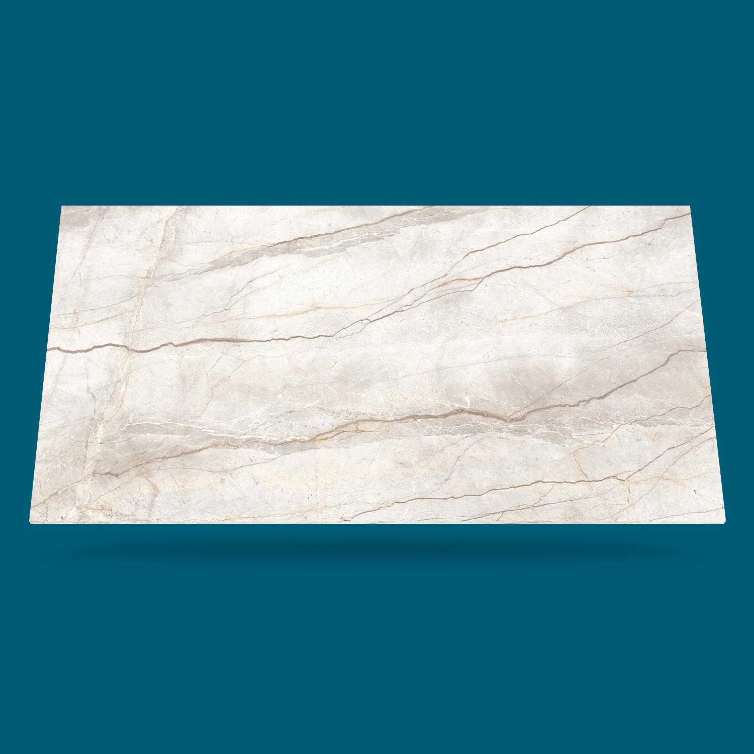 White Silver Root Keramik bordplade på mål