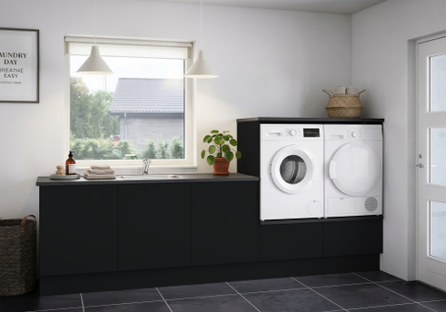 Multi-Living Bryggers sæt med Cibo Nero | Underskab m. skuffe, Vaskeskab, Gavle, Sokkelsæt - Bryggers sæt 23