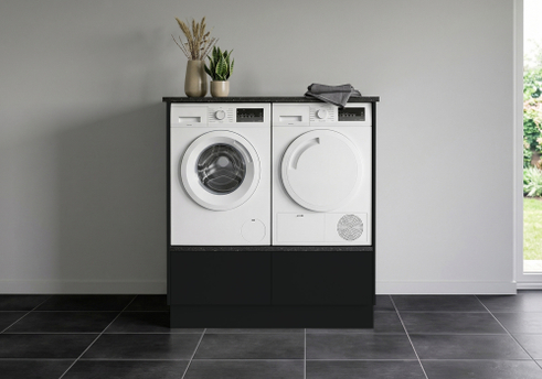 Multi-Living Bryggers sæt med Cibo Nero | Underskab m. skuffe, Vaskeskab, Gavle, Sokkelsæt - Bryggers sæt 1