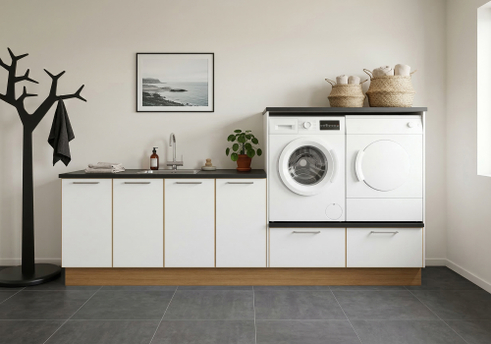 Multi-Living Bryggers sæt med London | Underskab m. skuffe, Vaskeskab, Gavle, Sokkelsæt - Bryggers sæt 1