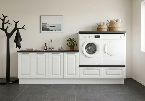 Multi-Living Bryggers sæt med Romantik | Underskab m. skuffe, Vaskeskab, Gavle, Sokkelsæt - Bryggers sæt 1