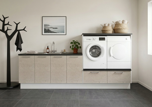 Multi-Living Bryggers sæt med Wien | Underskab m. skuffe, Vaskeskab, Gavle, Sokkelsæt - Bryggers sæt 1