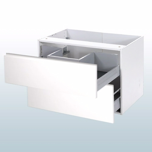 Multi-Living Smalt vaskeskab. 57.6 x 80 x 44,5 cm HxBxD, fuldt udtræk & softluk. Udskæring til vandlås