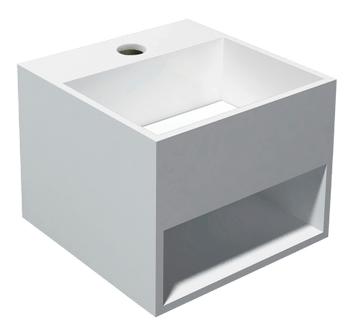 Malaga 30, vask solid surface m/hanehul / uden overløb 325x325x250 mm