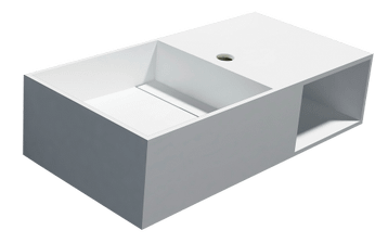 Malaga 80, vask solid surface m/hanehul / uden overløb 800x400x200 mm