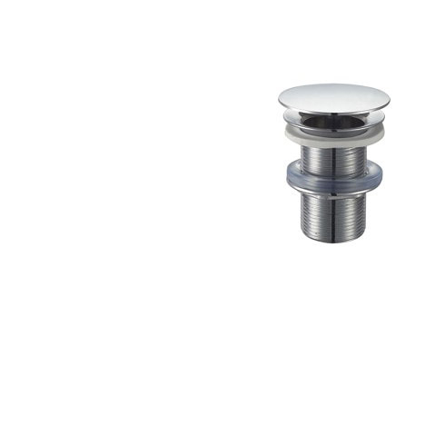 Klik-ventil u. overløb - Børstet krom