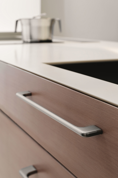 Furnipart - Doppia - greb i aluminium inox look CC256+288mm L296mm B8mm H30m