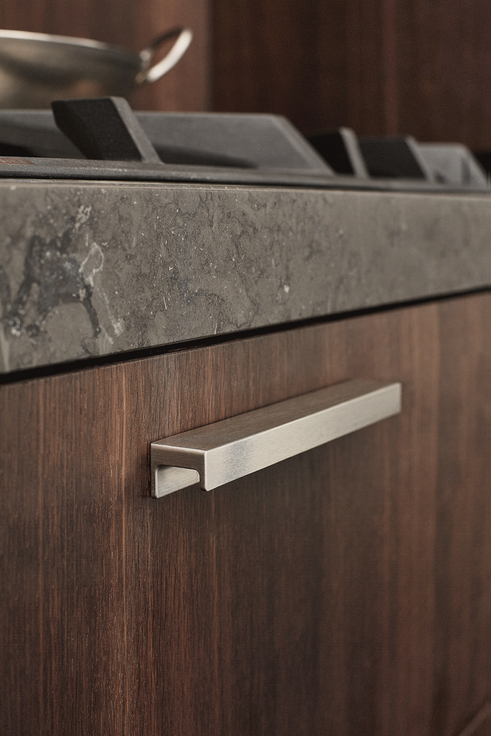 Furnipart - Station Handle - greb i aluminium inox look CC160mm L190mm B22mm