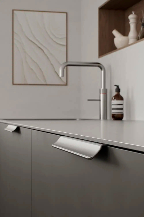 Furnipart - Volet - greb i aluminium inox look CC160mm L220mm B41,7mm