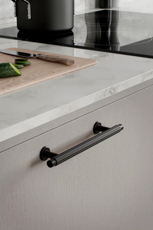 Furnipart - Villa - greb i zink mat sort CC128mm L177,5mm H34,1mm