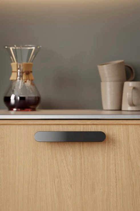 Furnipart - Miro - greb i zink sort nikkel CC160mm L190mm B30mm