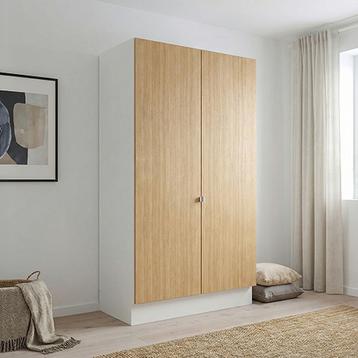 Garderobeskab med 2 låger i træ 120 cm fra Kitchn med Cleveland Nordisk Eg front