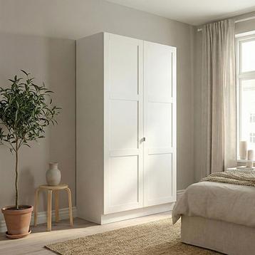 Garderobeskab med 2 låger i hvid 120 cm fra Kitchn med Houston Hvid front