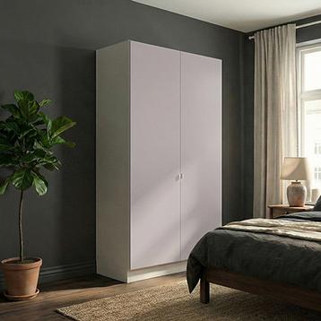 Garderobeskab med 2 låger i grå 120 cm fra Kitchn med Phoenix Cashmere front