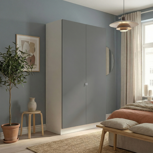 Kitchn Garderobeskab med 2 låger i grå 120 cm fra Kitchn med Phoenix Mat Grå front