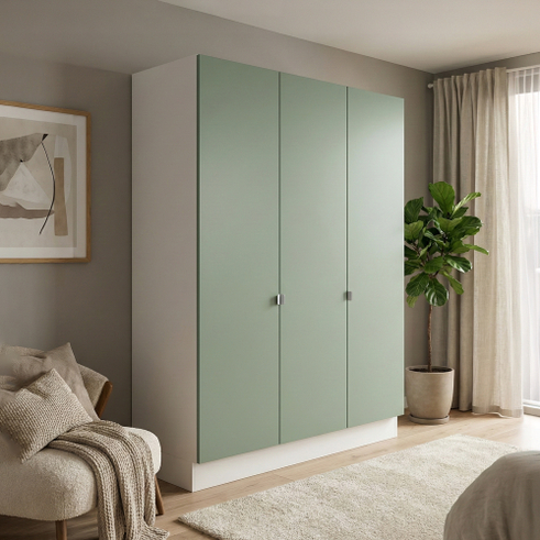 Garderobeskab med 3 låger i grøn 180 cm fra Kitchn med Albany Grøn front