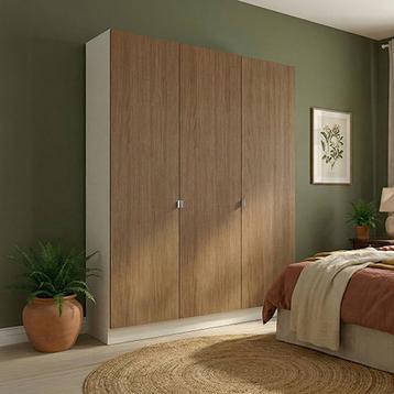 Garderobeskab med 3 låger i træ  180 cm fra Kitchn med Aspen Brun Eg front