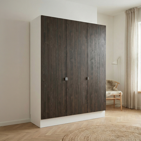 Kitchn Garderobeskab med 3 låger i træ 180 cm fra Kitchn med Cleveland Mørk Eg front