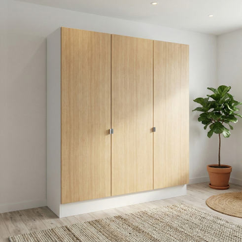 Kitchn Garderobeskab med 3 låger i træ 180 cm fra Kitchn med Cleveland Nordisk Eg front