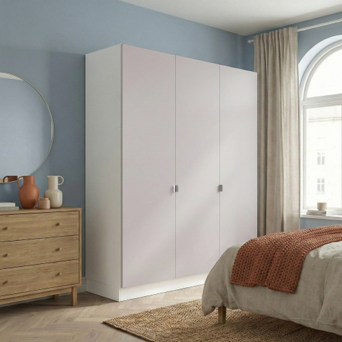 Kitchn Garderobeskab med 3 låger i grå 180 cm fra Kitchn med Phoenix Cashmere front