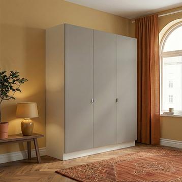 Garderobeskab med 3 låger i gra 180 cm fra Kitchn med Plano Varm Grå front