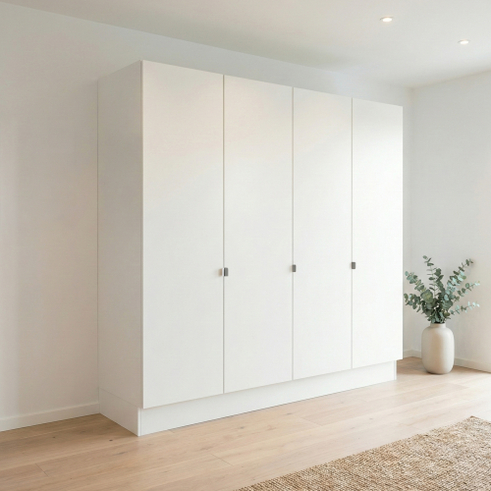 Kitchn Garderobeskab med 4 låger i hvid 240 cm fra Kitchn med Daytona front