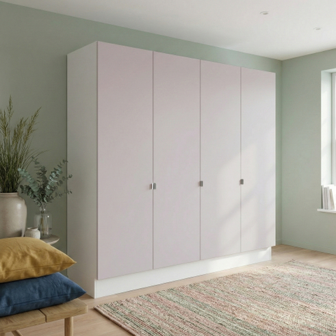 Kitchn Garderobeskab med 4 låger i grå 240 cm fra Kitchn med Phoenix Cashmere front