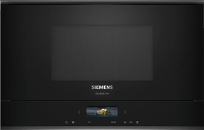 Indbygningsmikroovn 21l venstre sort - Siemens iQ700 - BF922L1B1