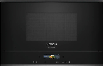 Indbygningsmikroovn 21l venstre sort - Siemens iQ700 - BF922L1B1