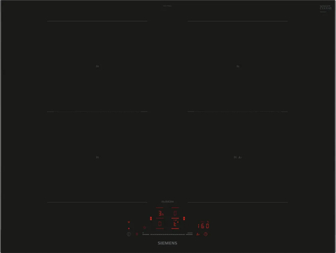 Induktionskogeplade 70 cm Sort - CombiZone - Siemens iQ500 - ED777HQC1E