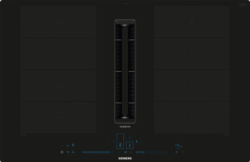 Induktionskogeplade med indbygget emfang 80 cm planmontering - Siemens iQ700 - EX807NX68E