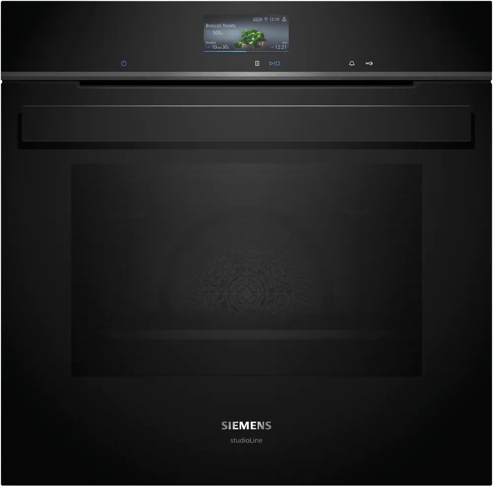Indbygningsovn 71l Pyro A+ sort m/disp - Siemens iQ700 - HB976GMB1