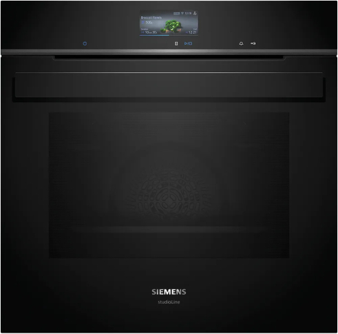 Indbygningsovn 71l Pyro A+ sort m/disp - Siemens iQ700 - HB976GMB1