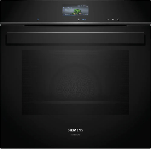 Indbygningsovn med damp 71l m/disp A+ sort - Siemens iQ700 - HR976GMB1
