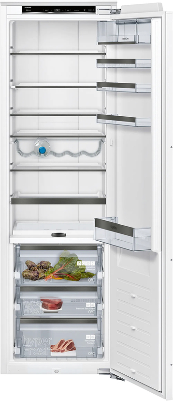 Integrerbart køleskab 177.5 x 56 cm fladhængsel med dæmpet lukning (soft close) - Siemens iQ700 - KI81FHOD0