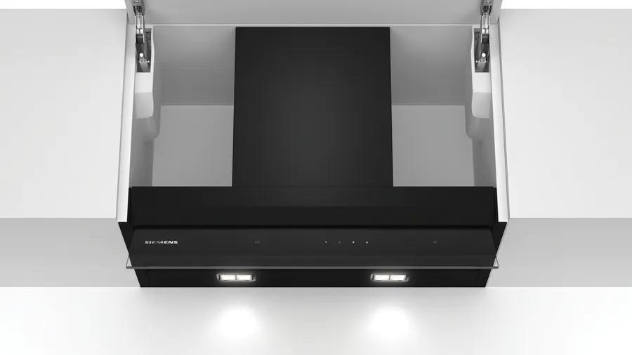 Integreret boksemhætte 60 cm Klart glas med sort tryk - Siemens iQ500 - LJ67BAM60