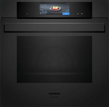 Indbygningsovn 71l Pyro AirFry A+ Sort, Mat sort glas - Siemens iQ700 - HB978GNM1