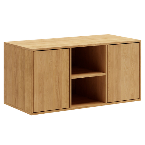 130 cm Lysolieret Just Wood Snedker Skænk med 3 hylder og 2 låger