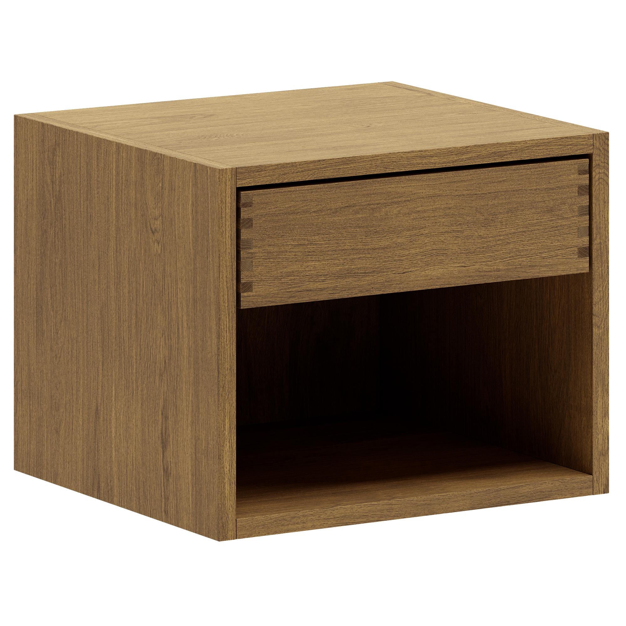 40 cm Mörkoljad Just Wood Sängbord m/1 låda