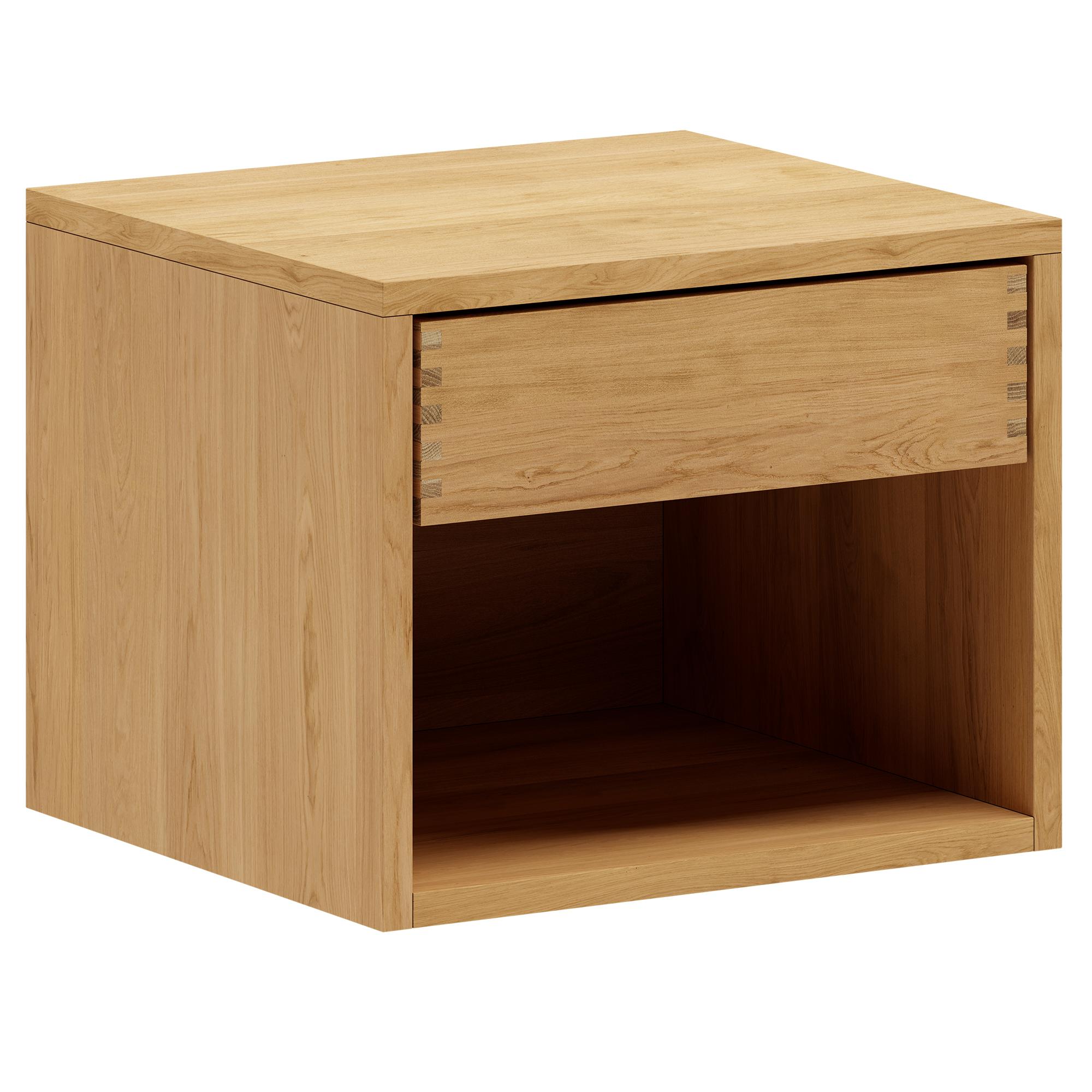 40 cm Just Wood Tischler Nachttisch mit 1 Schublade