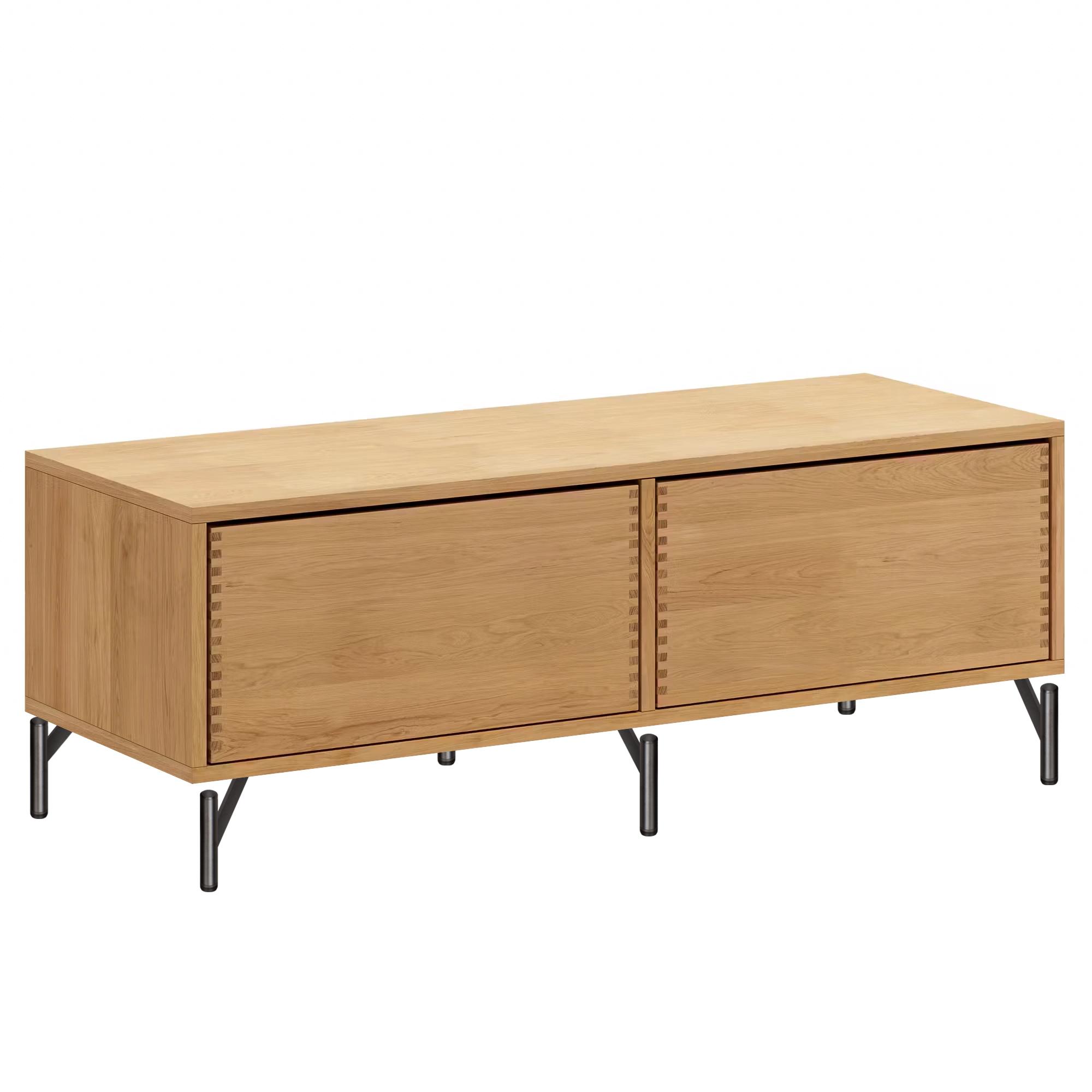 125,7 cm Lysolieret Just Wood Push Snedker Bænk inkl. 2 skuffer - 40 cm dybde og ben